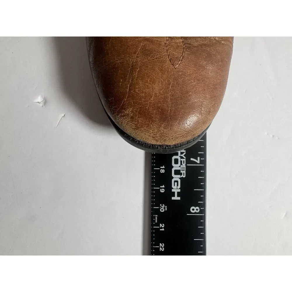 Old West Toddler Cowboy Boots Brown Leather Western Round Toe Size 9 Approx